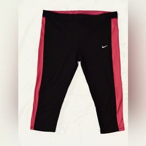 Nike Black Leggings with Pink Side Panels